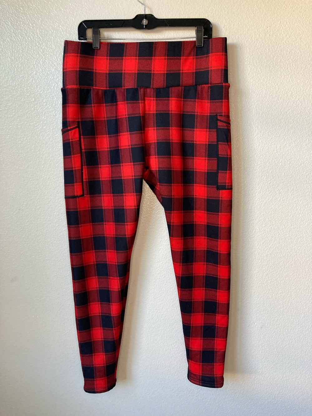 CVG Buffalo check plaid thick fleece lined leggings